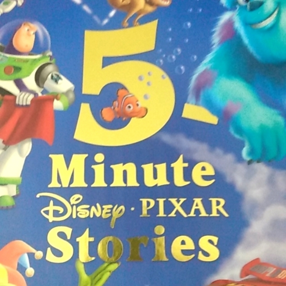 DISNEY PIXAR 5 MINUTE STORIES Children's Book - Cars, Toy Story, Monsters Inc